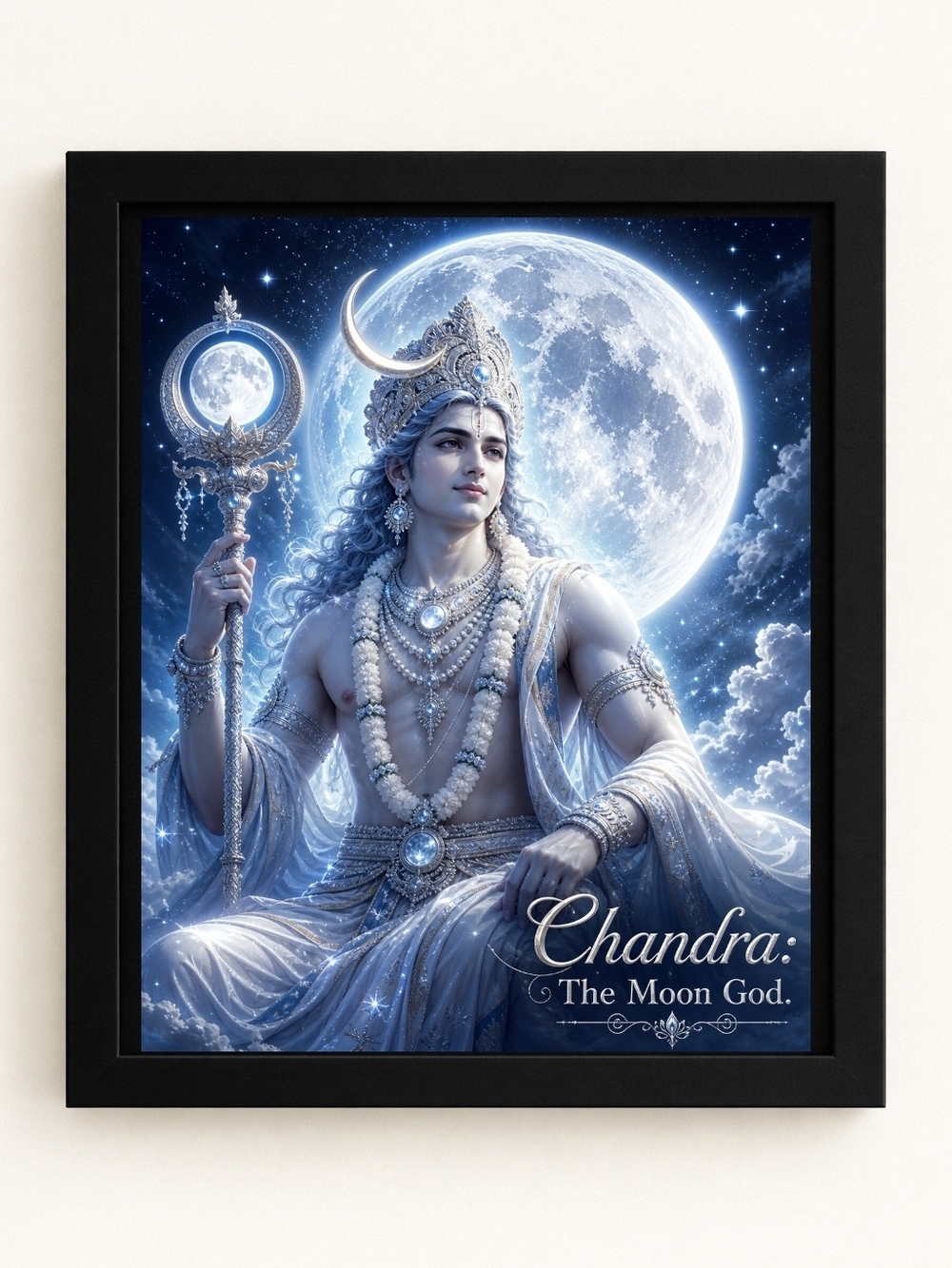 Chandra The Moon God 8x10 Frame A.I. Art Print